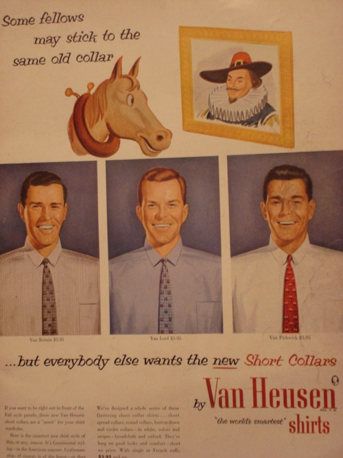 Van heusen Shirts - Everybody wants the new short Collars 1955